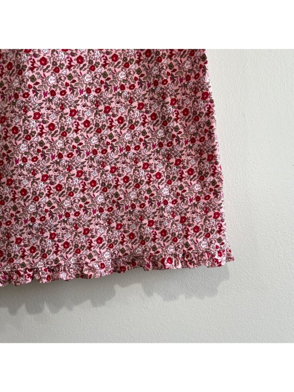 Faded Glory 90s Ditzy Floral Skirt  Womens XL Pink/Red Roses Ruffled Hem - Picture 2 of 6